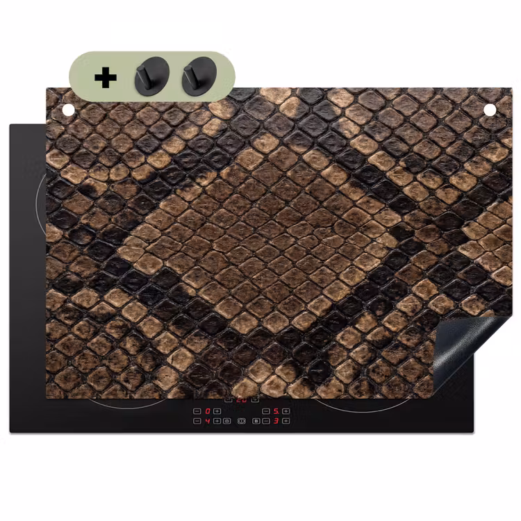 Python - Schubben - Brons Inductie beschemer met haakjes klein -3d