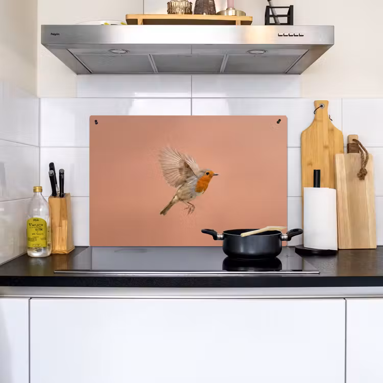 Roodborst - Natuur - Roze Inductie beschemer met haakjes klein -sfeer2