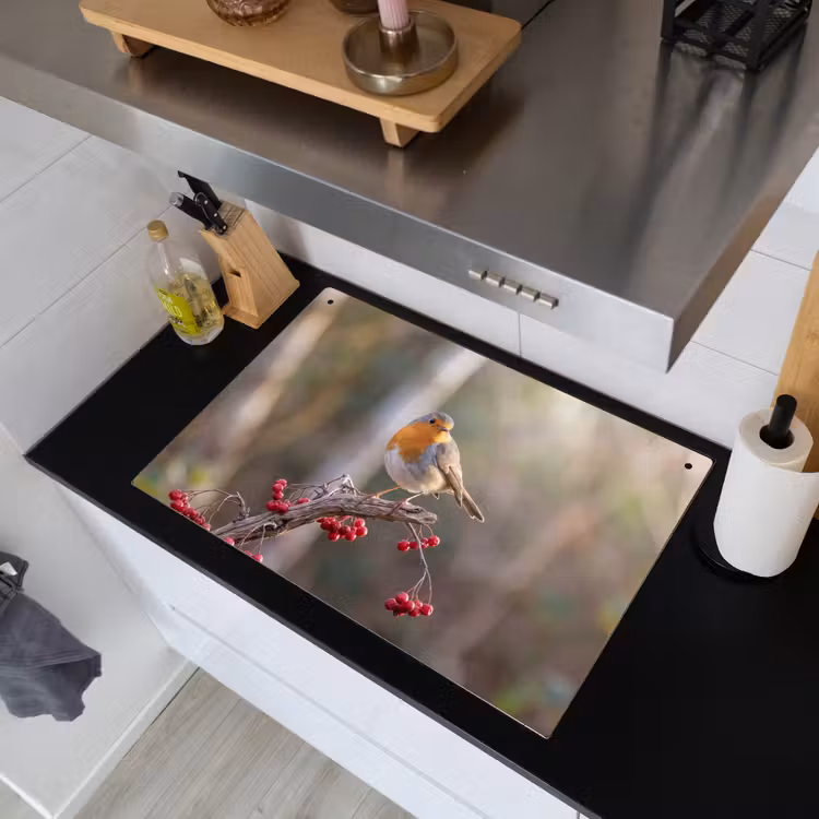 Roodborst - Tak - Bessen - Natuur Inductie beschemer met haakjes klein -sfeer1