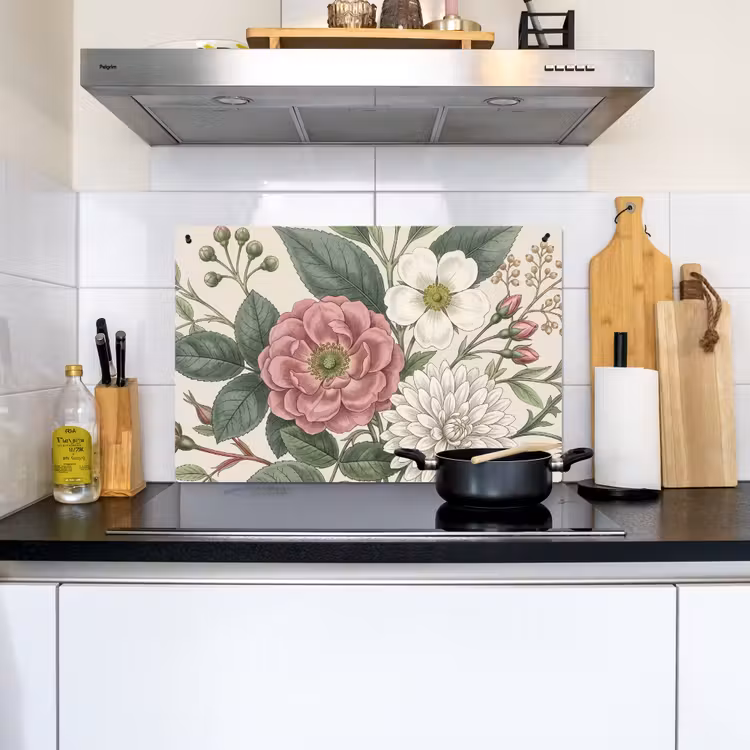 Romantisch - Design - Kleurrijk Inductie beschemer met haakjes klein -sfeer2