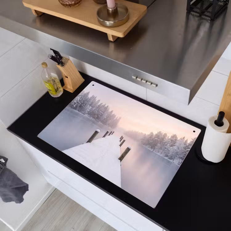 Steiger - Meer - Mist - Winter - Serene Inductie beschemer met haakjes klein -sfeer1