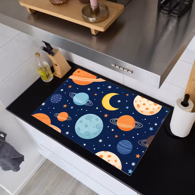 Ruimte - Planeten - Kleurrijk Inductie beschemer met haakjes klein -sfeer1