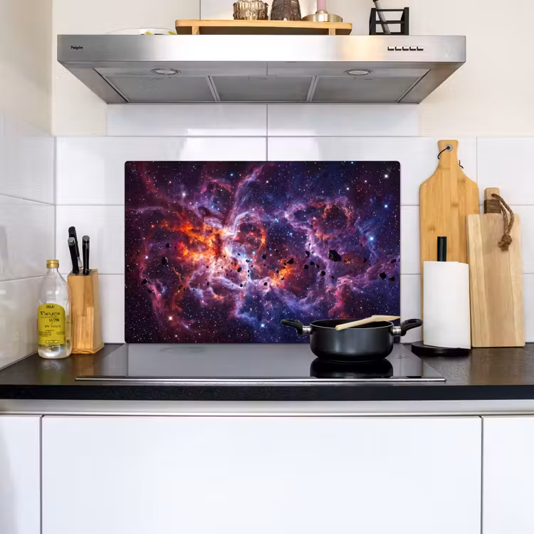 Space - Stars - Abstract - Colorful Inductie beschemer met haakjes klein -sfeer2