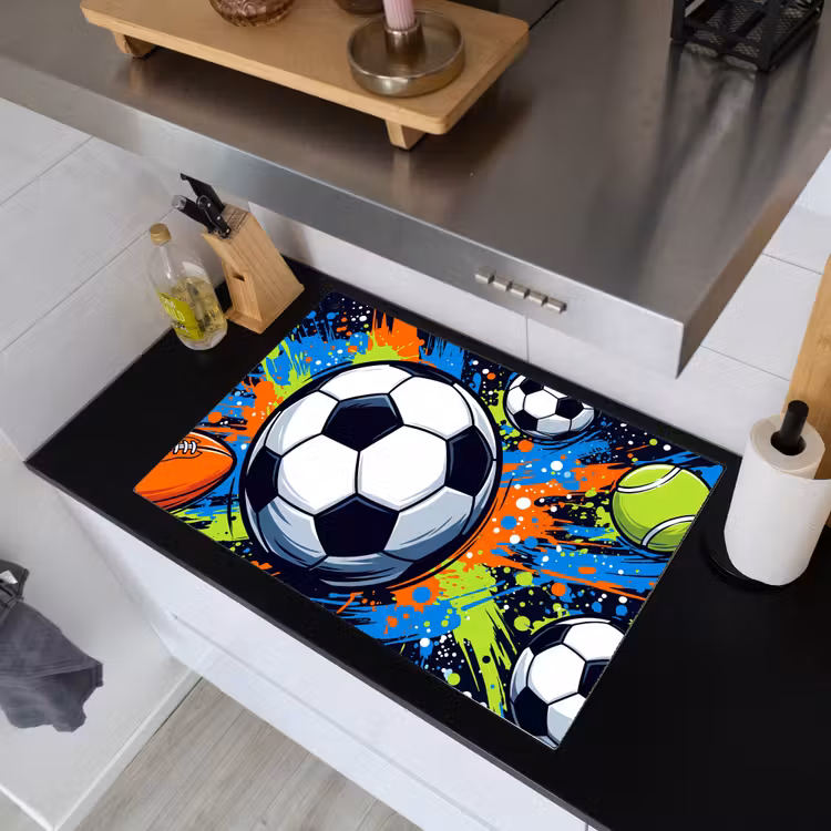 Sport - Ballen - Kleurrijk Inductie beschemer met haakjes klein -sfeer1