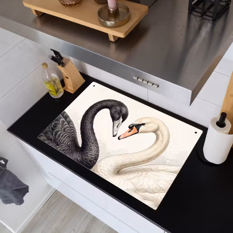 Zwanen - Hartvorm - Dieren Inductie beschemer met haakjes klein -sfeer1