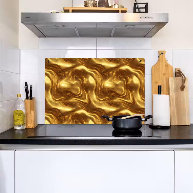 Textuur - Vloeibaar - Organisch - Goud Inductie beschemer met haakjes klein 777 -sfeer2