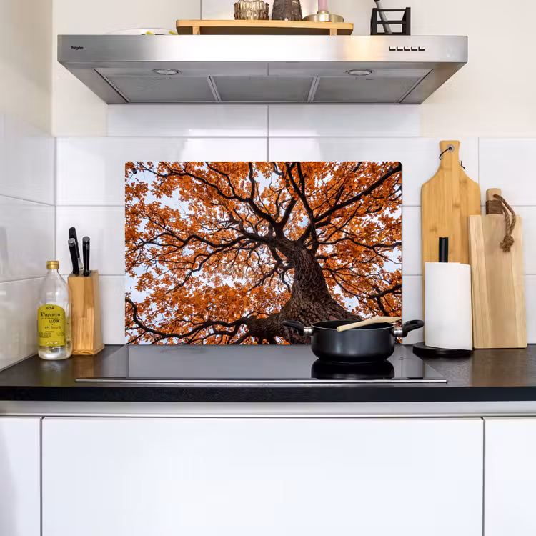 Boom - Bladerdak - Herfst - Oranje - Sfeervol Inductie beschemer met haakjes klein -sfeer2