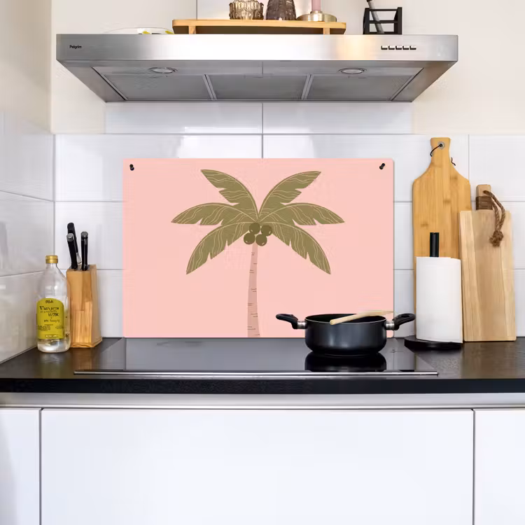Boom - Palm - Natuur - Illustratie - Roze Inductie beschemer met haakjes klein -sfeer2