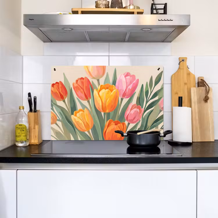 Tulpen - Abstract - Kleurrijk Inductie beschemer met haakjes klein -sfeer2