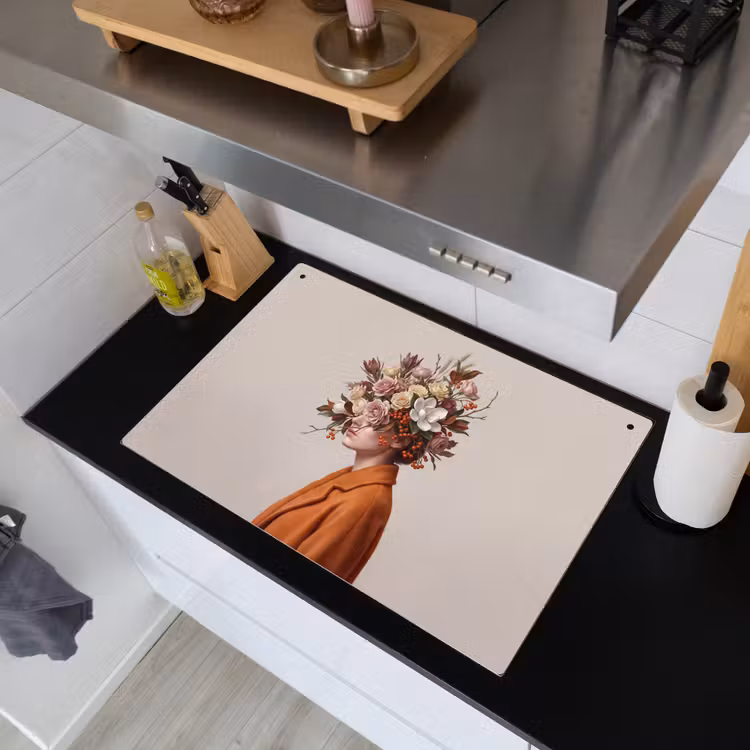 Gezicht - Boeket - Kleurrijk Inductie beschemer met haakjes klein -sfeer1