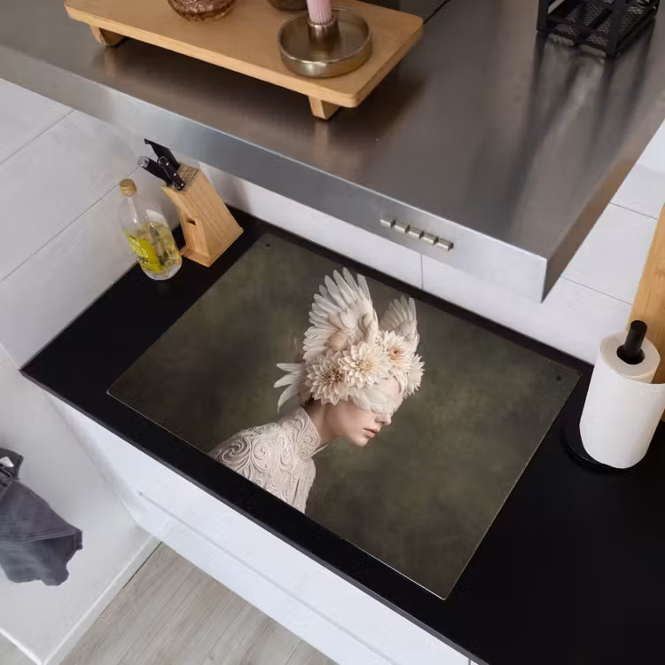 Vleugels - Vrouw - Wit Inductie beschemer met haakjes klein -sfeer1
