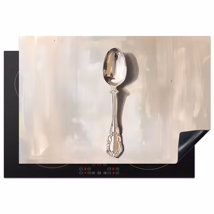 Lepel - Verf - Zilver Inductie beschermer vinyl 3mm klein -3d