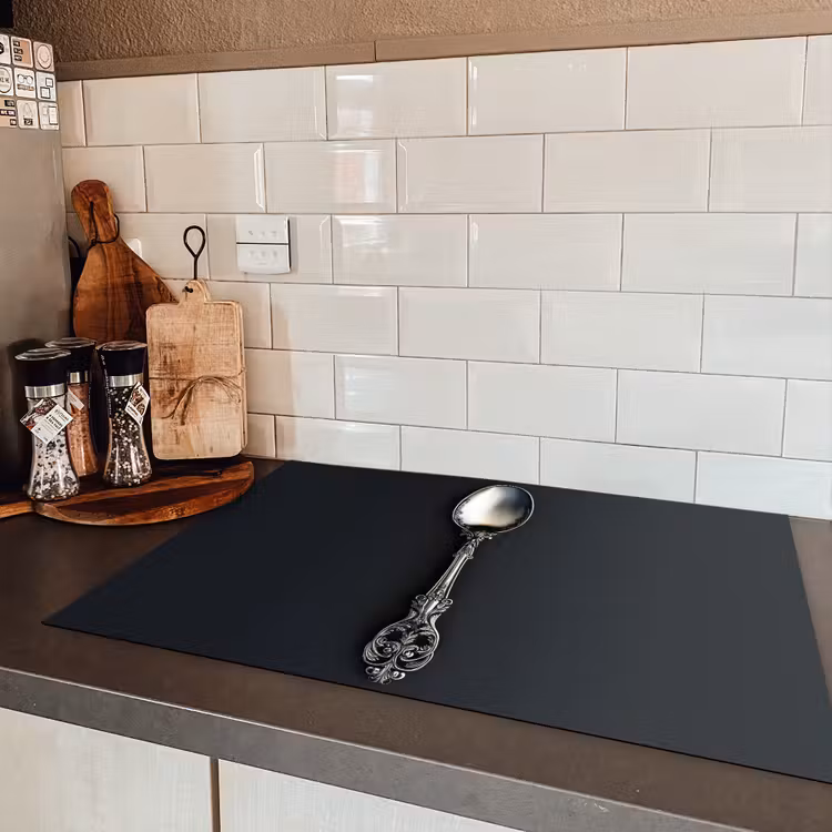 Lepel - Zilver - Metaal Inductie beschermer vinyl 3mm klein -sfeer3