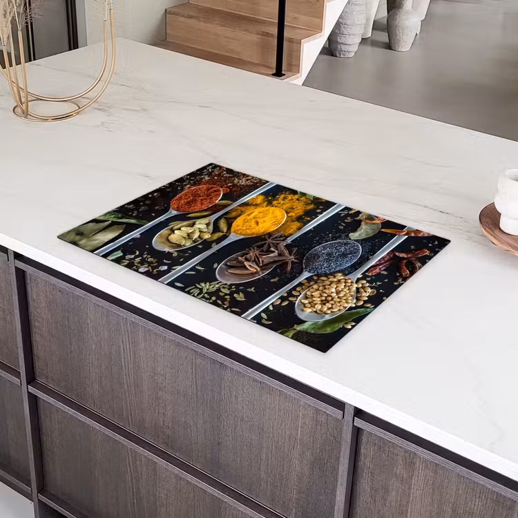 Lepels - Kruiden - Paars Inductie beschermer vinyl 3mm klein -sfeer8