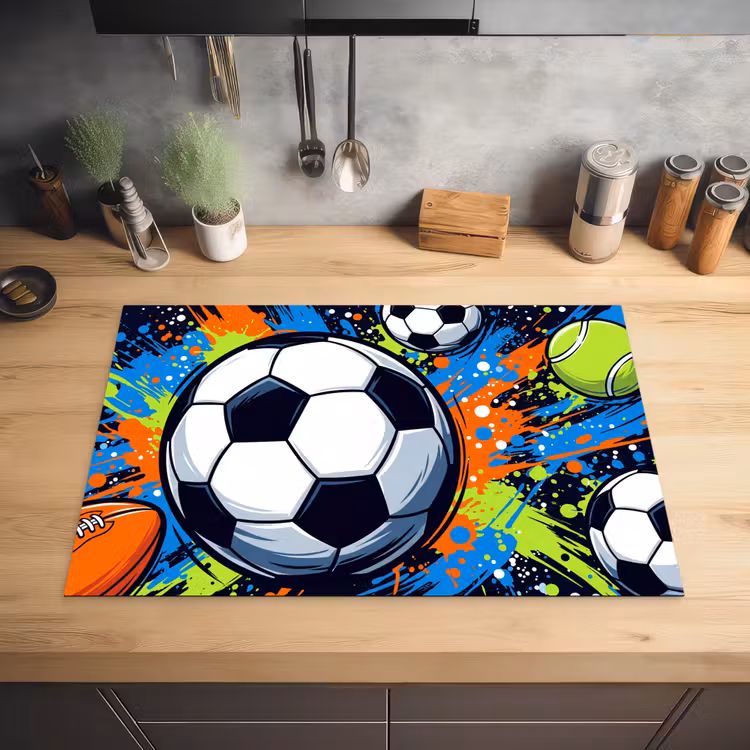 Sport - Ballen - Kleurrijk Inductie beschermer vinyl 3mm klein -sfeer5