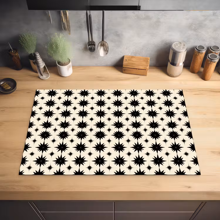 Stervormen - Geometrisch - Zwart Inductie beschermer vinyl 3mm klein 276 -sfeer5