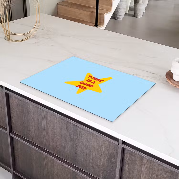Ster - Today is a good day - Blauw Inductie beschermer vinyl 3mm klein -sfeer8