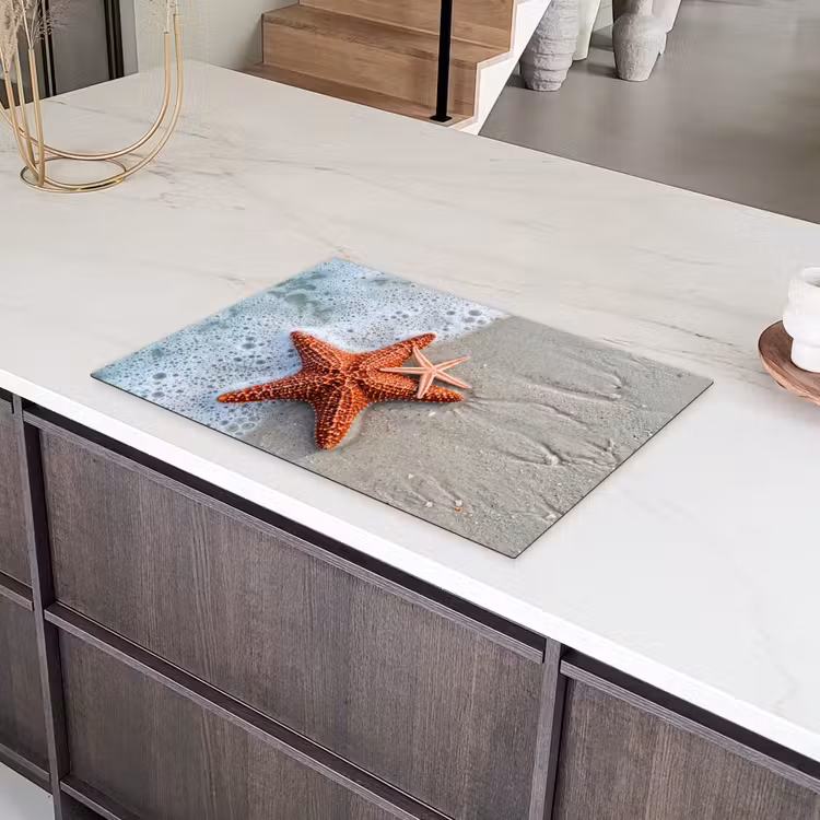 Zeester - Strand - Zee Inductie beschermer vinyl 3mm klein -sfeer8