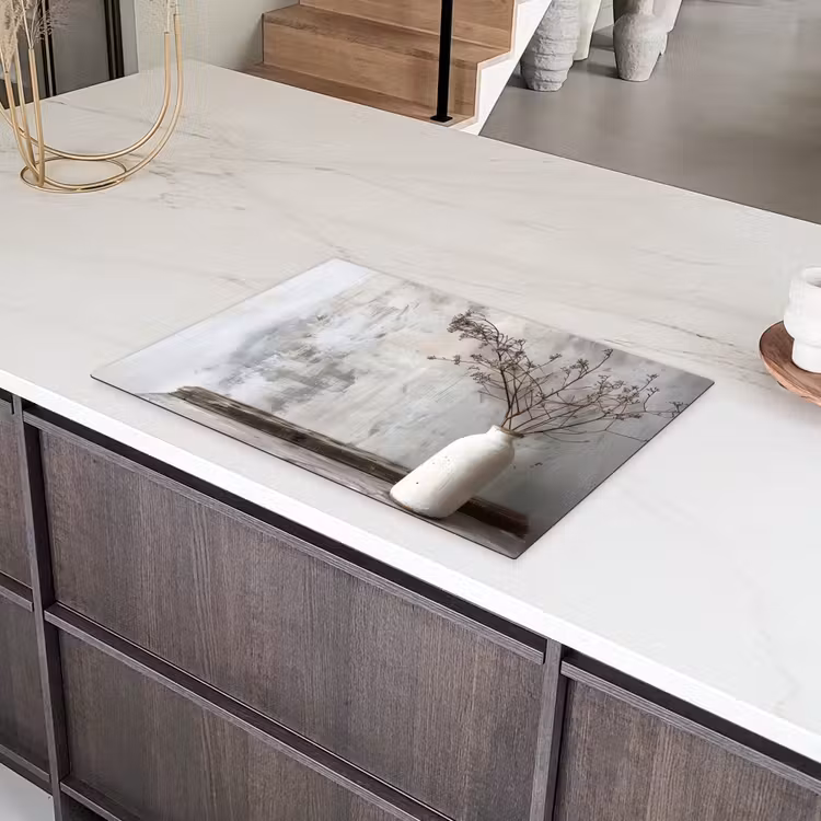 Stillevensschets in Crème en Hout Inductie beschermer vinyl 3mm klein -sfeer8