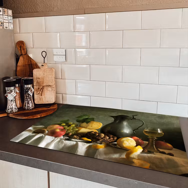 Stilleven met Kaas en Fruit Inductie beschermer vinyl 3mm klein -sfeer3