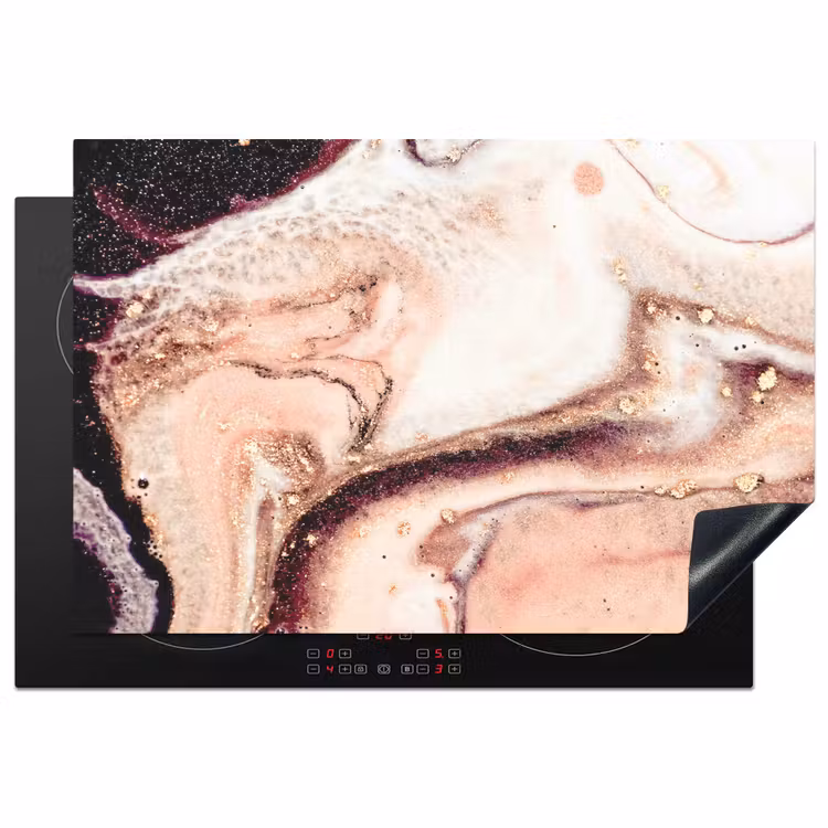 Steen - Marmer - Edelsteen - Abstract - Natuur - Roze Inductie beschermer vinyl 3mm klein -3d