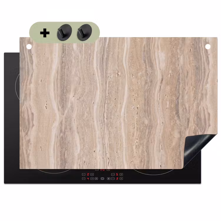Steen - Patroon - Textuur - Natuurlijk - Beige Inductie beschemer met haakjes klein -3d