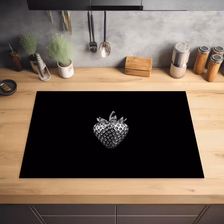 Aardbei - Zaadstructuur - Realistisch Inductie beschermer vinyl 3mm klein -sfeer5