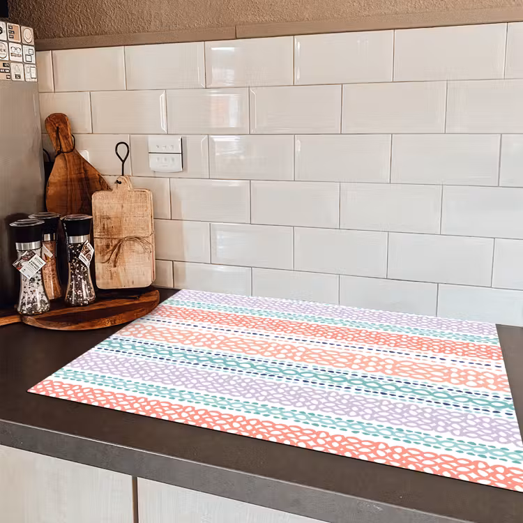 Strepen - Zomer - Kleuren Inductie beschermer vinyl 3mm klein 276 -sfeer3