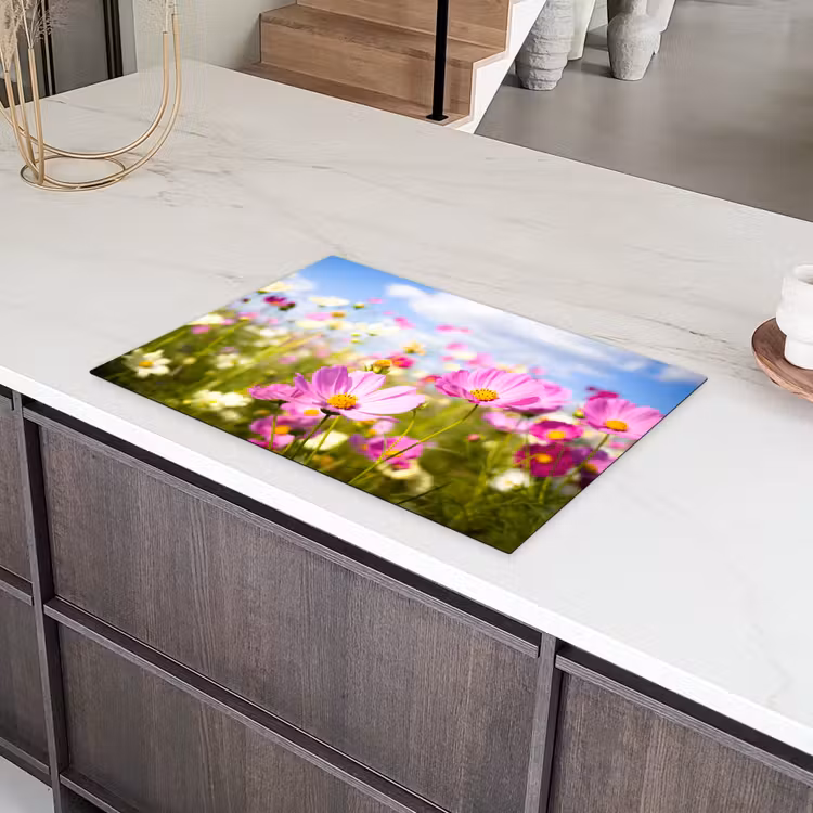 Zomerse Cosmea Inductie beschermer vinyl 3mm klein -sfeer8