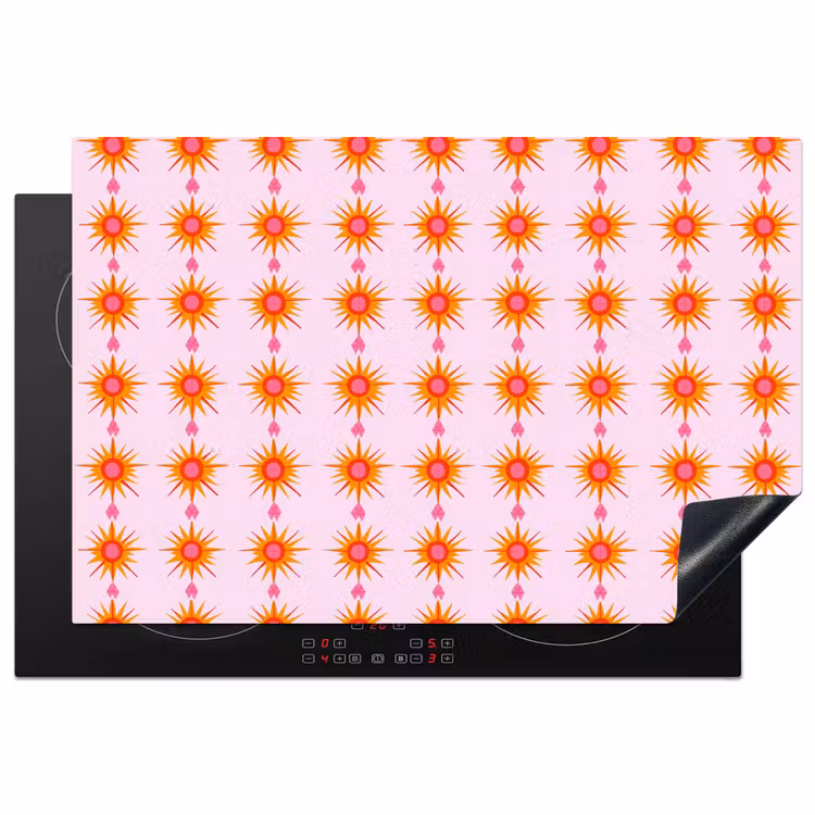 Zon - Motief - Roze Inductie beschermer vinyl 3mm klein 276 -3d