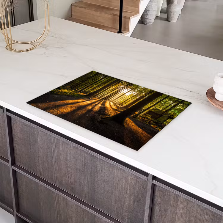 Zon - Bomen - Bos - Landschap - Natuur Inductie beschermer vinyl 3mm middel -sfeer8