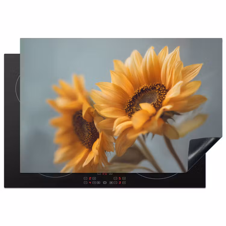 Zonnebloemen - Geel - Wazig Inductie beschermer vinyl 3mm klein -3d