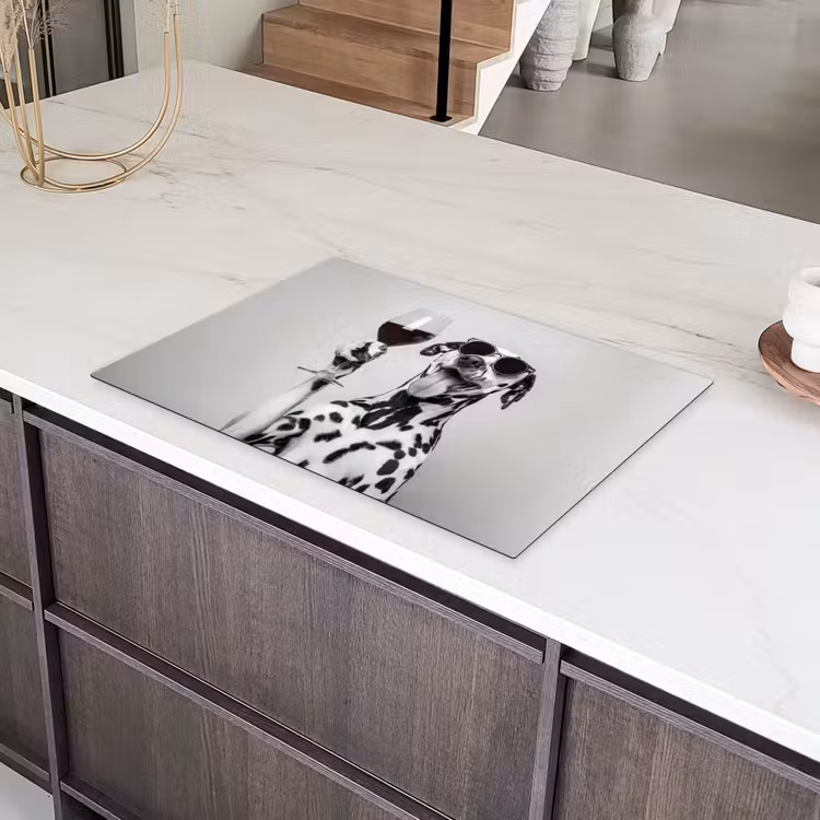 Zonnebril - Dalmatiër - Wijnglas - Tong Inductie beschermer vinyl 3mm klein -sfeer8