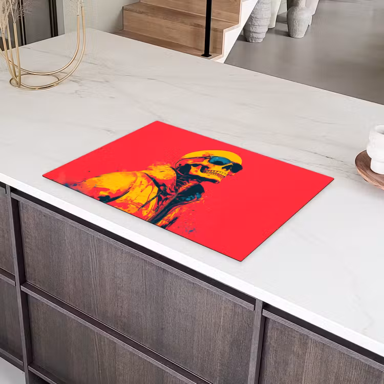 Zonnebril - Schedel - Jas - Rood Inductie beschermer vinyl 3mm klein -sfeer8