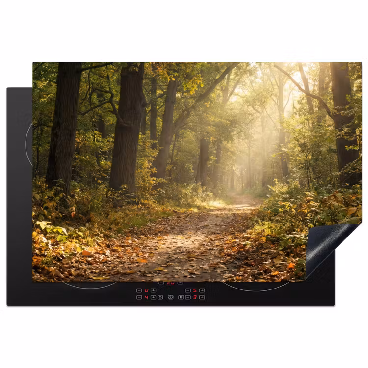 Zonlicht - Bospad - Bomen Inductie beschermer vinyl 3mm klein -3d