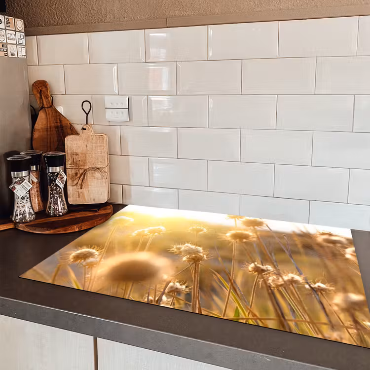 Zonovergoten Veldbloemen Inductie beschermer vinyl 3mm klein -sfeer3