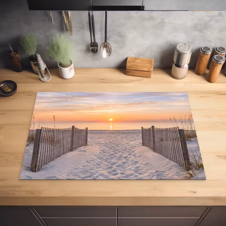 Zonsondergang - Strand - Zand Inductie beschermer vinyl 3mm klein -sfeer5