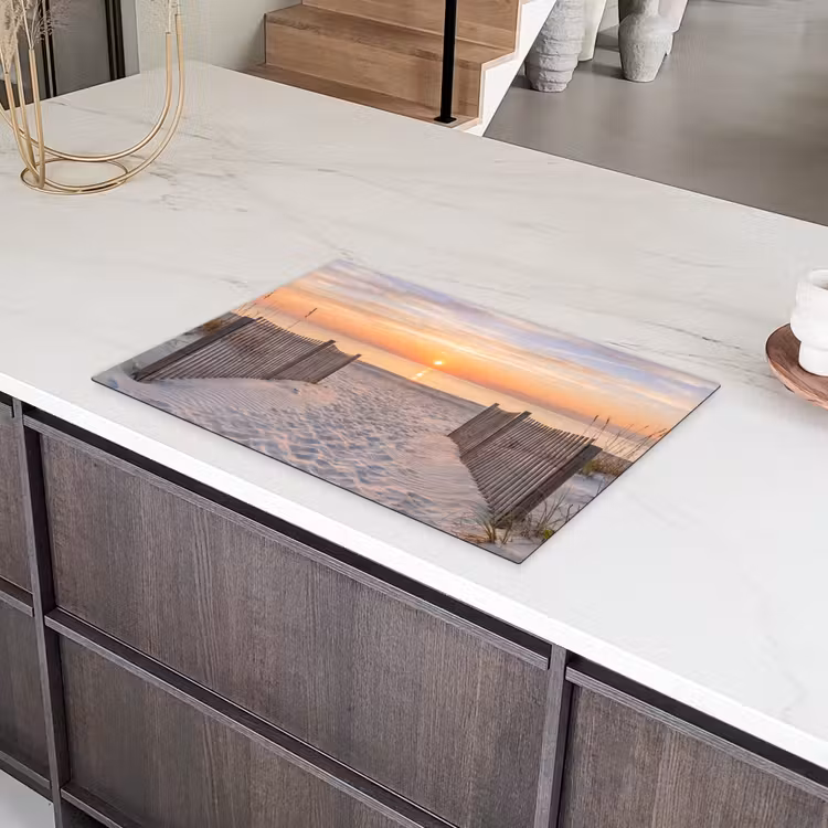 Zonsondergang - Strand - Zand Inductie beschermer vinyl 3mm klein -sfeer8