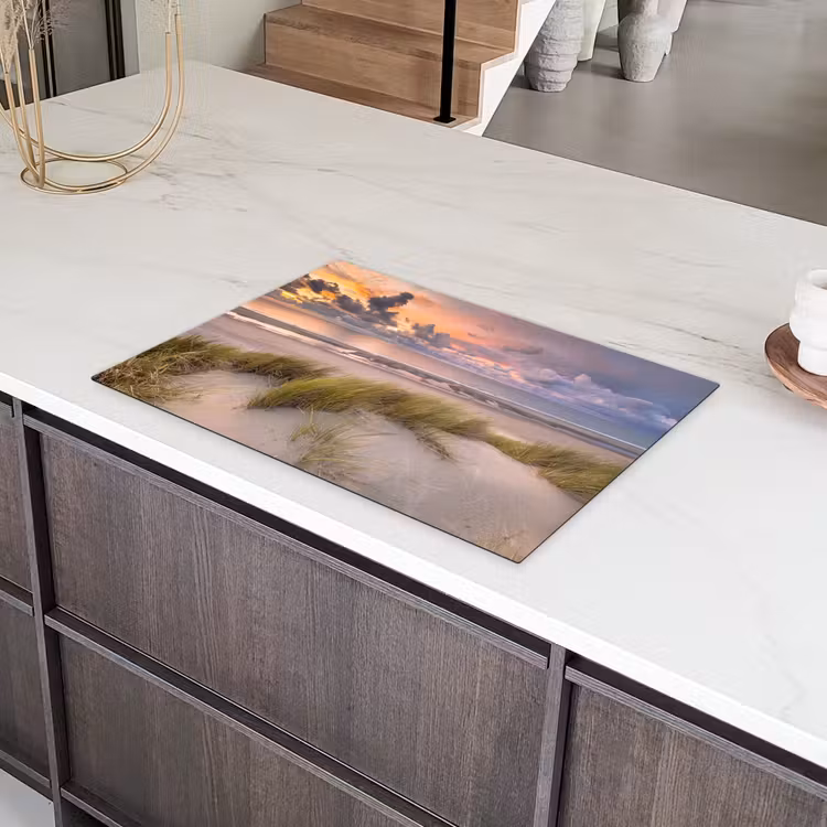 Zonsondergang - Duin - Strand - Planten - Zee Inductie beschermer vinyl 3mm klein -sfeer8