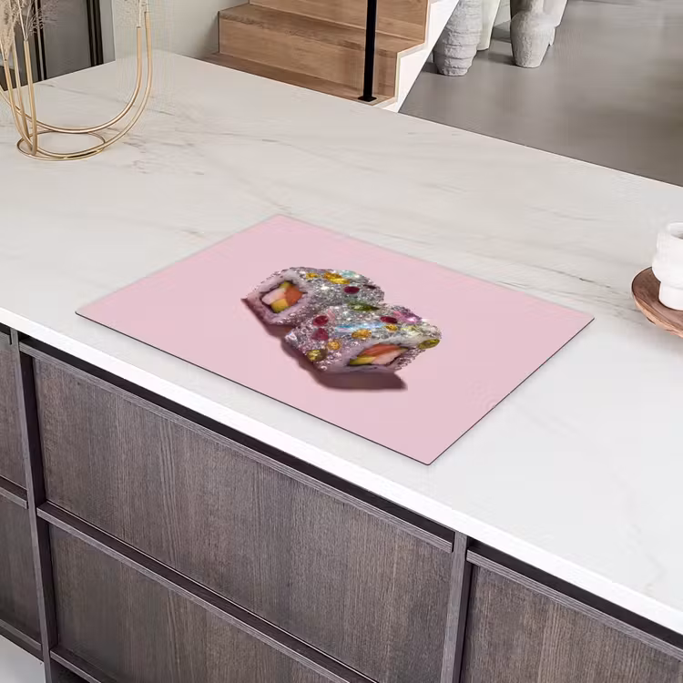 Sushi - Rolletjes - Steentjes - Kleurrijk Inductie beschermer vinyl 3mm klein -sfeer8