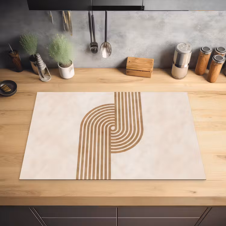 Symmetrische bocht - Koperkleurig Inductie beschermer vinyl 3mm klein -sfeer5