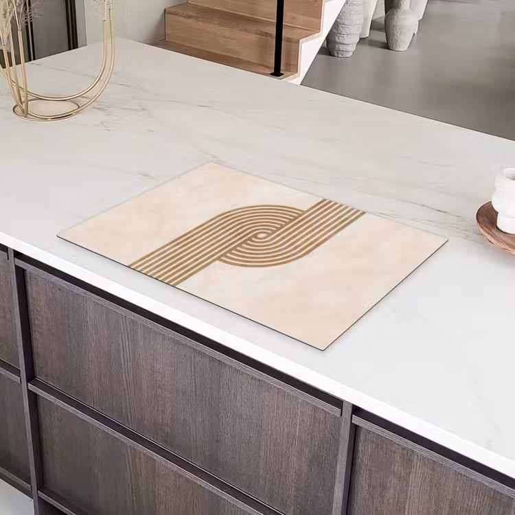 Symmetrische bocht - Koperkleurig Inductie beschermer vinyl 3mm klein -sfeer8
