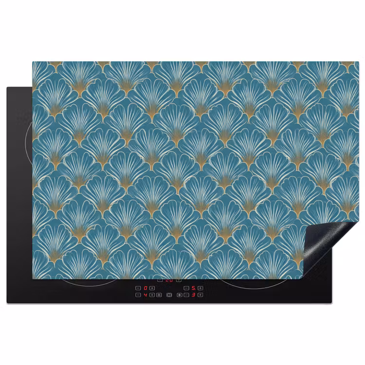Symmetrisch - Patroon - Blauw Inductie beschermer vinyl 3mm klein 276 -3d