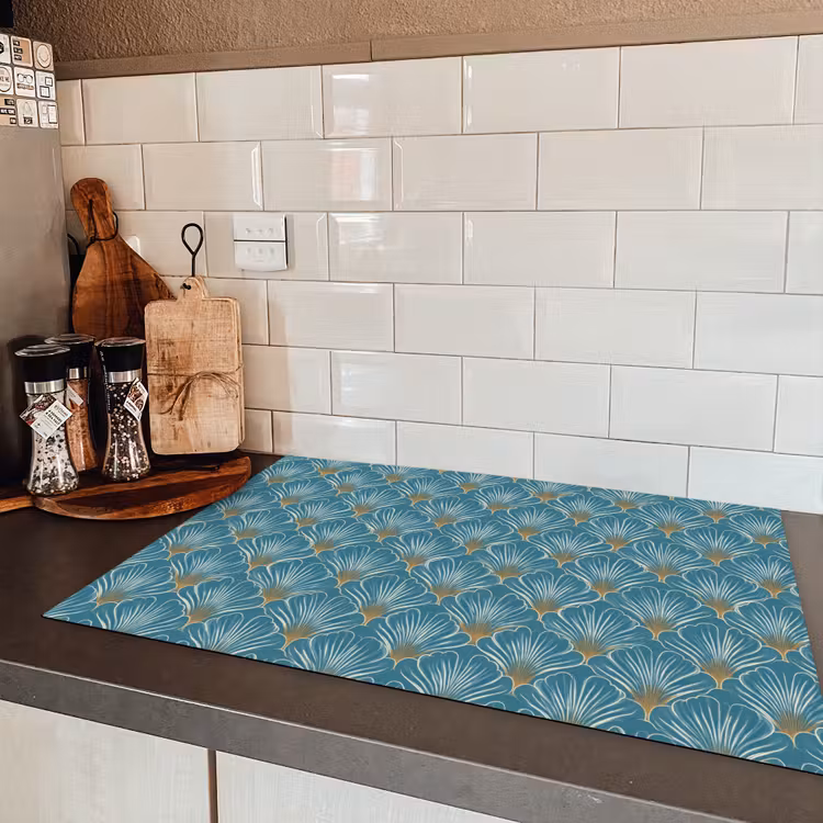 Symmetrisch - Patroon - Blauw Inductie beschermer vinyl 3mm klein 276 -sfeer3