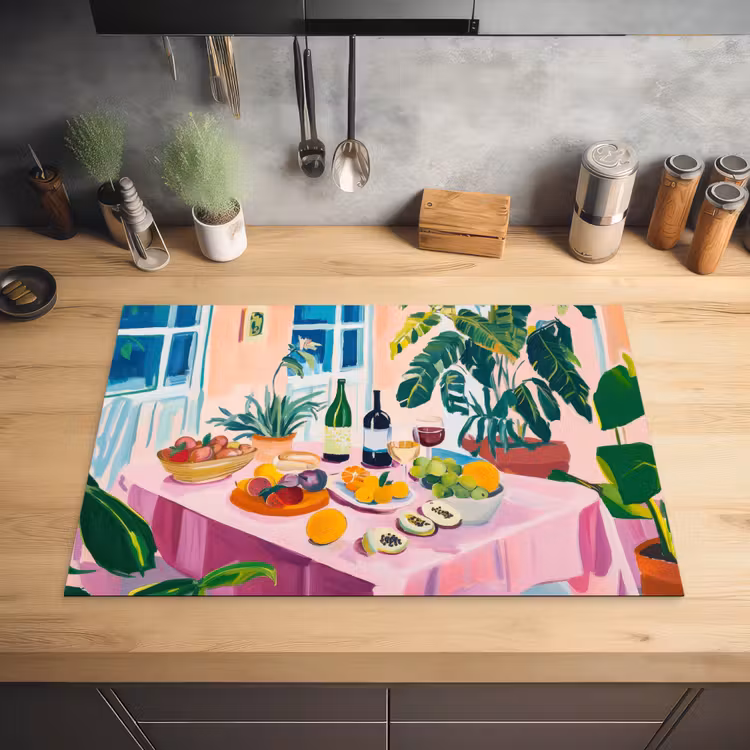 Tafel - Wijn - Fruit Inductie beschermer vinyl 3mm klein -sfeer5