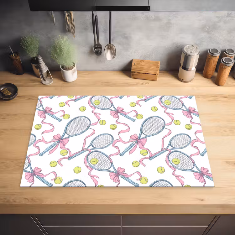 Tennis - Strikken - Kleurrijk Inductie beschermer vinyl 3mm klein 276 -sfeer5