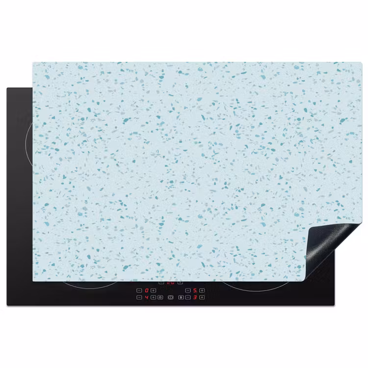 Terrazzo - Patroon - Kleurrijk - Baby Blauw Inductie beschermer vinyl 3mm klein 276 -3d