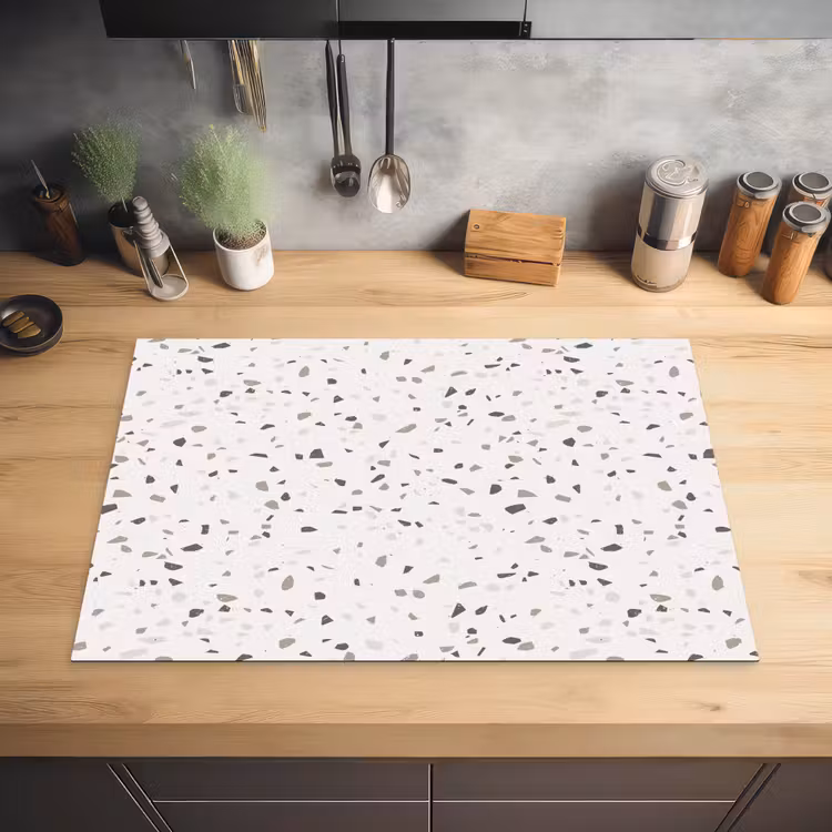 Terrazzo - Patroon - Créme Inductie beschermer vinyl 3mm klein 276 -sfeer5