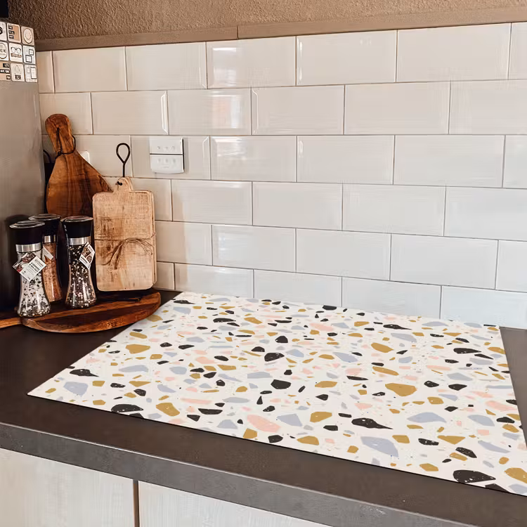 Terrazzo - Patroon - Neutraal - Zacht - Multi Inductie beschermer vinyl 3mm klein 276 -sfeer3