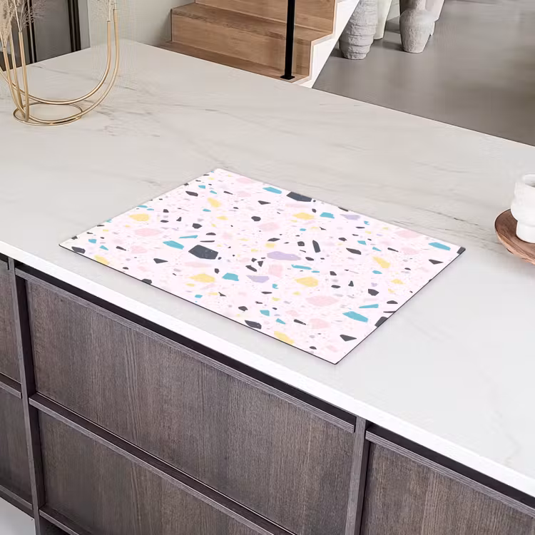 Terrazzo - Patroon - Zacht - Snoep Inductie beschermer vinyl 3mm klein 276 -sfeer8